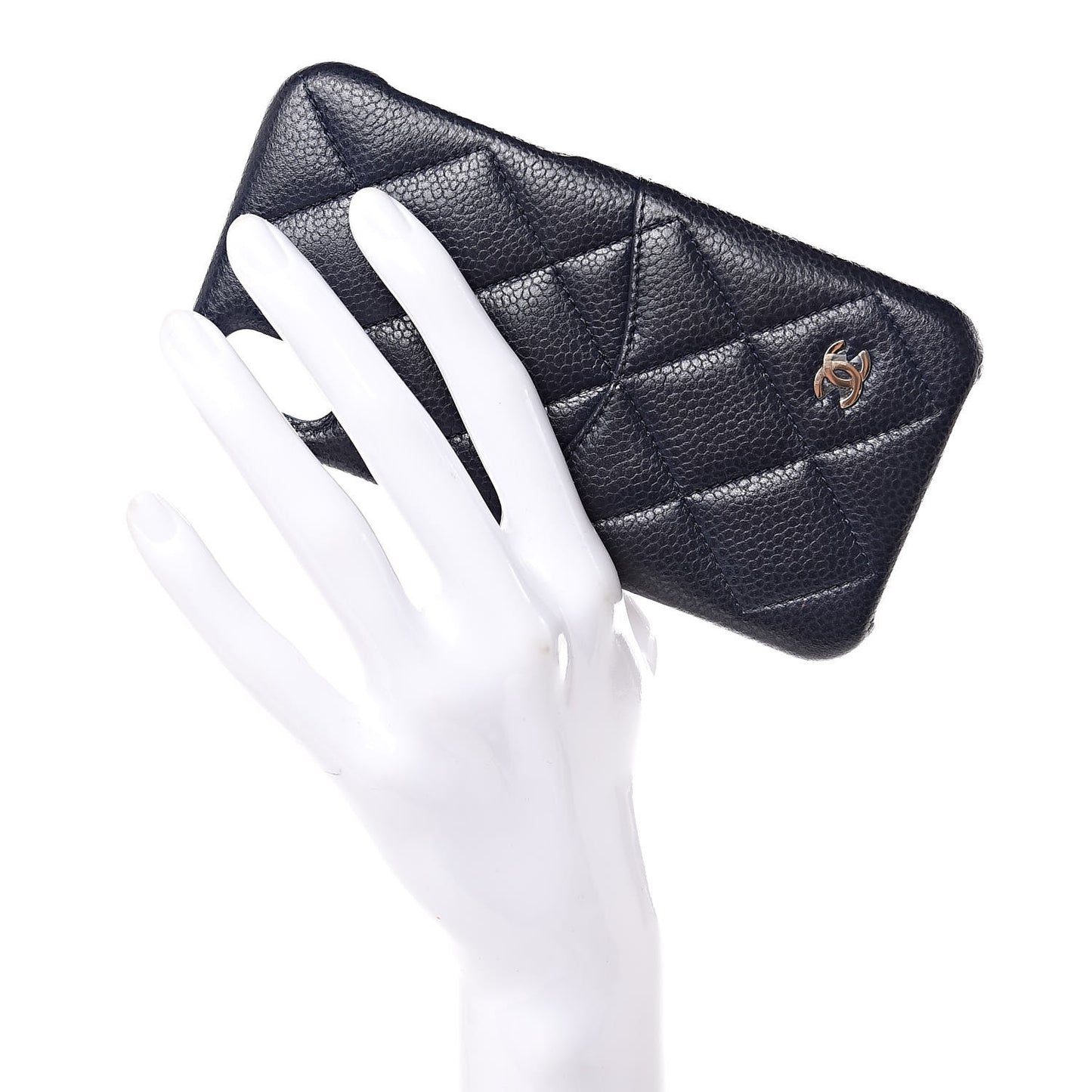 Caviar Quilted iPhone X Coco Tech Case Navy