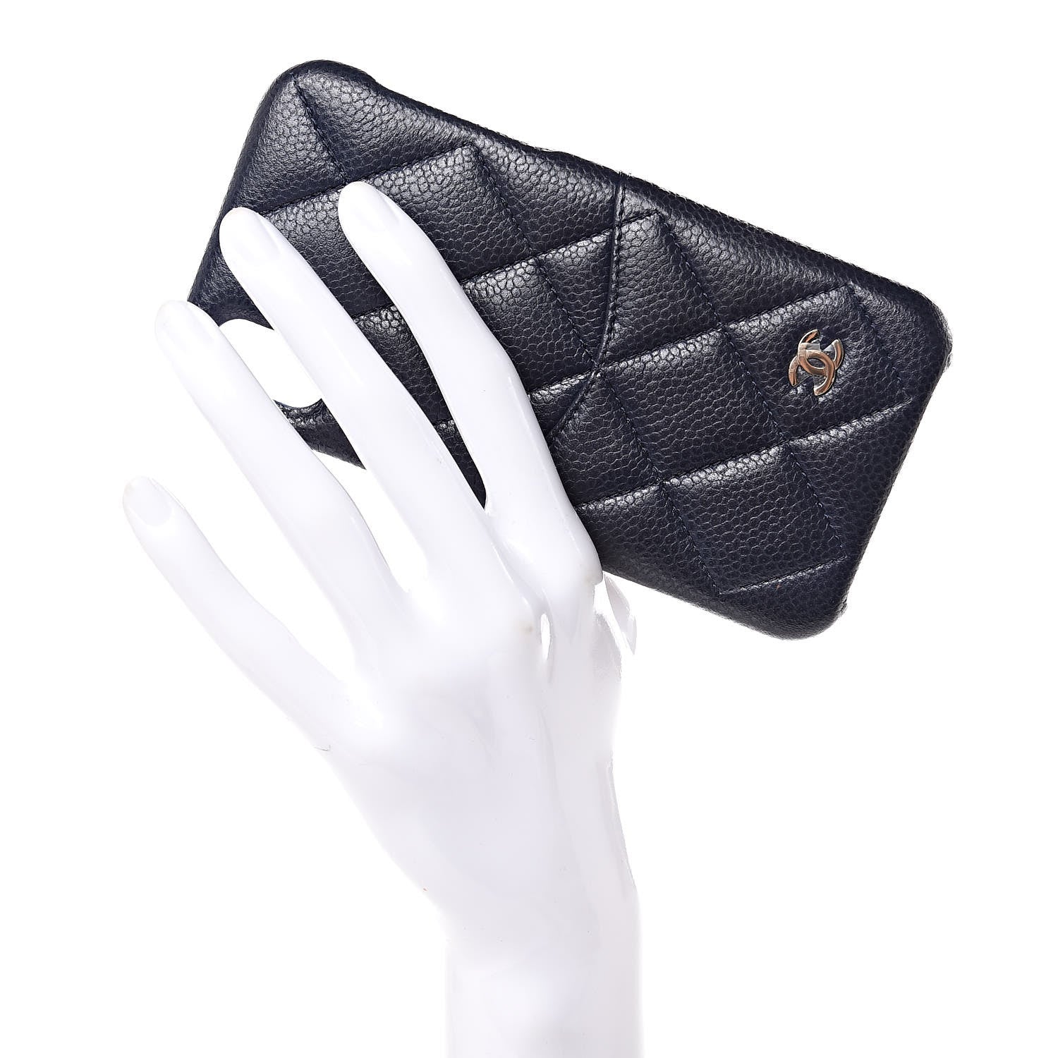 Chanel Caviar Quilted iPhone X Coco Tech Case Navy 2 of 7