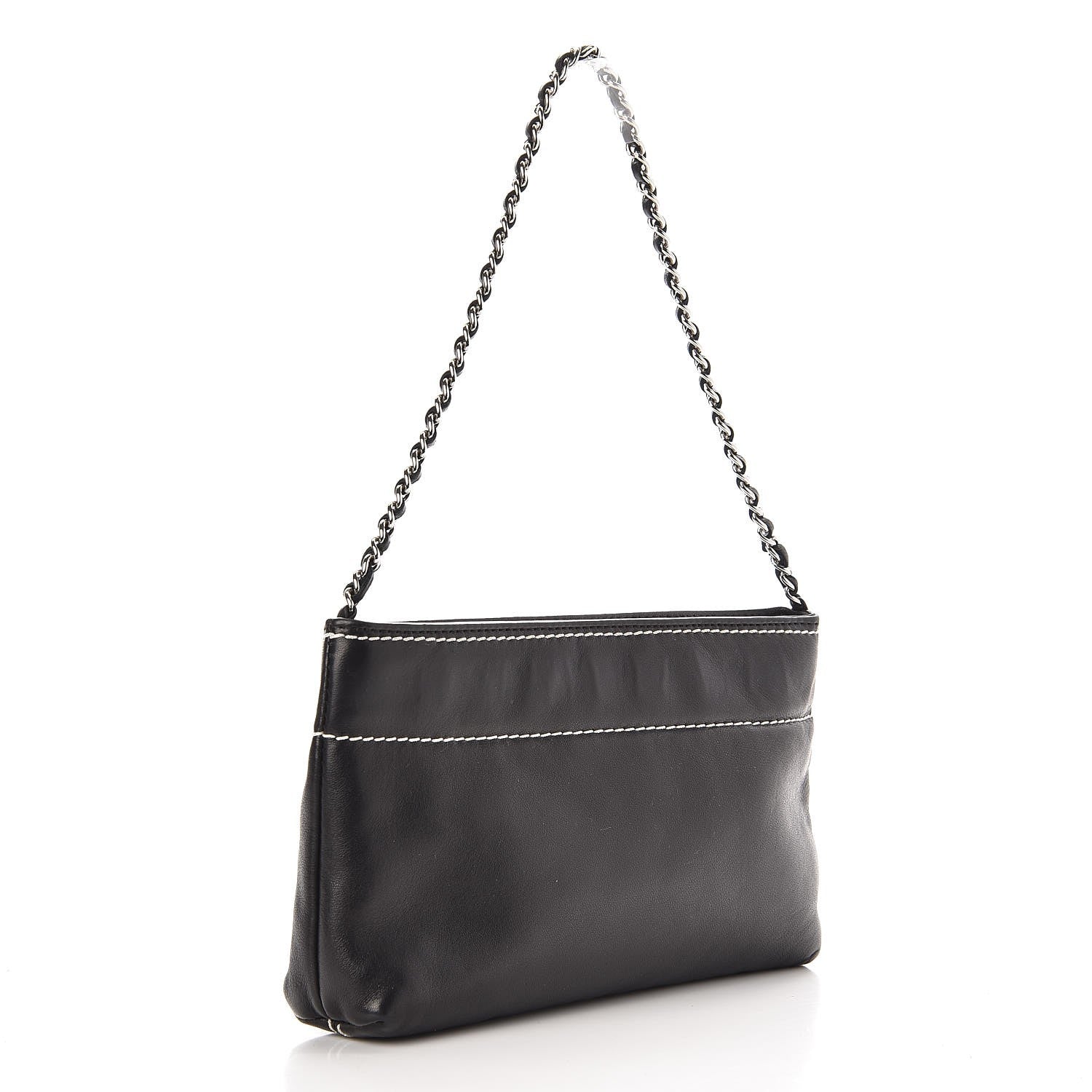 Chanel Lambskin Lax Pochette Black 2 of 9