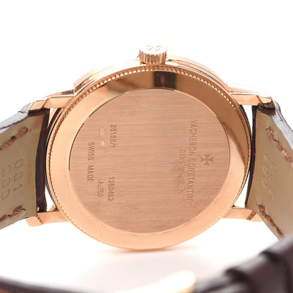 Vacheron Constantin 18K Pink Gold Alligator Diamond 30mm Traditionnelle Quartz Watch 25155/000R-9585 4 of 5
