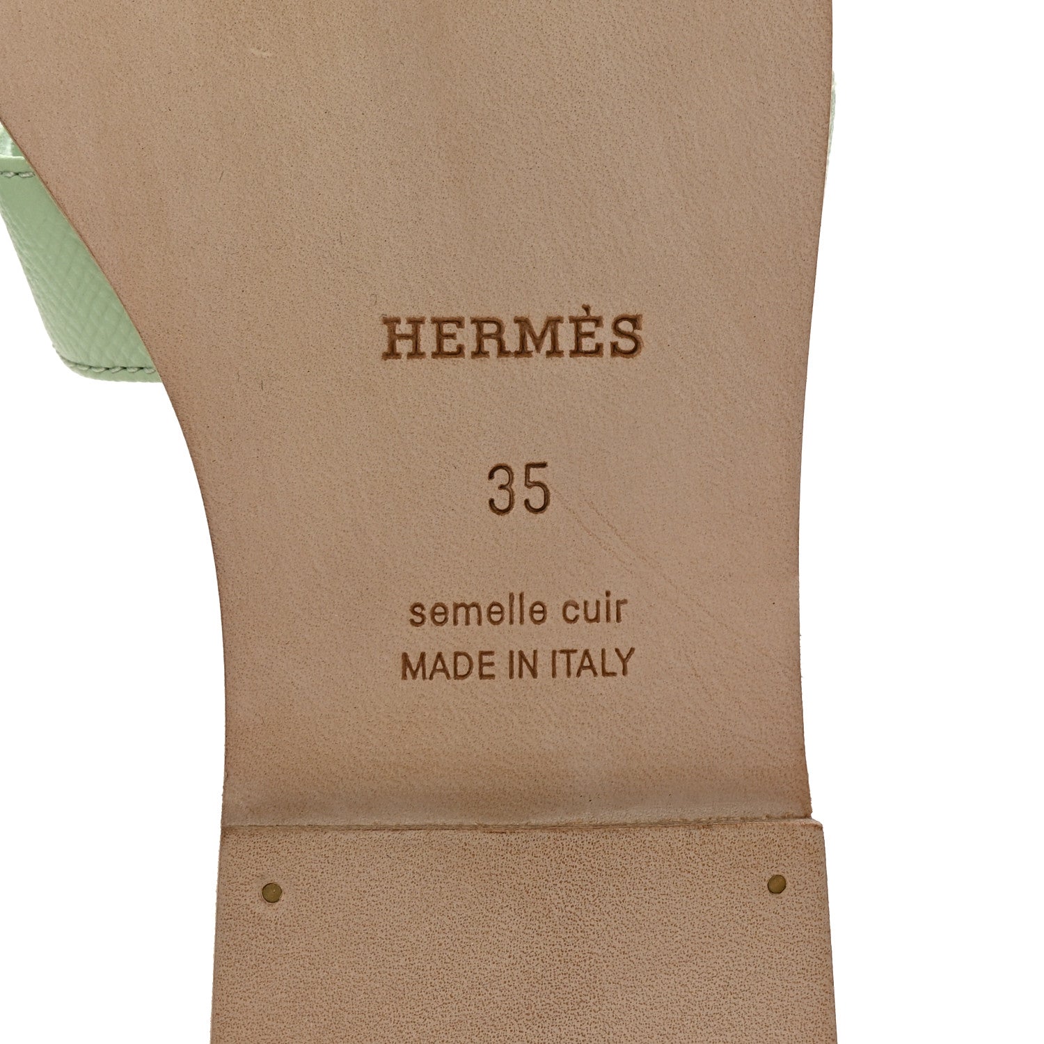 Hermes Epsom Oran Sandals 35 Vert Jade 7 of 10