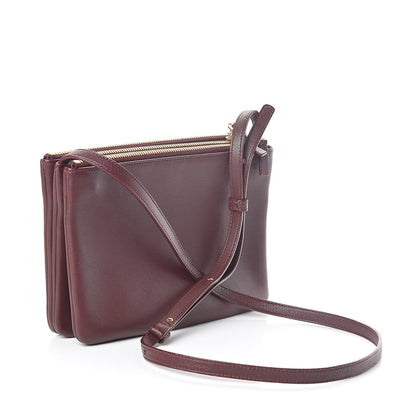 Celine Lambskin Small Trio Crossbody Bag Burgundy 3 of 18