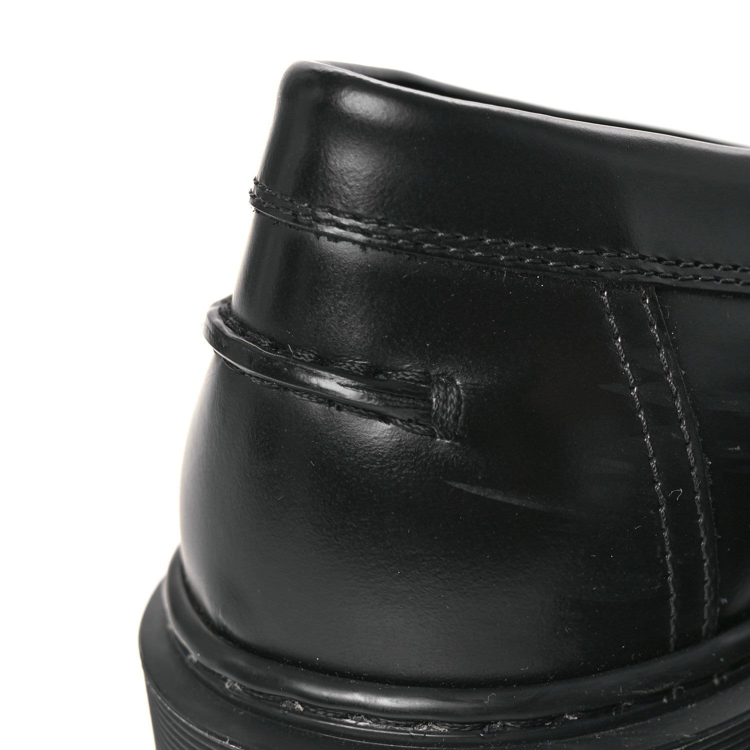 Hermes Glazed Calfskin Womens Hitch Loafers 38 Black 11 of 12