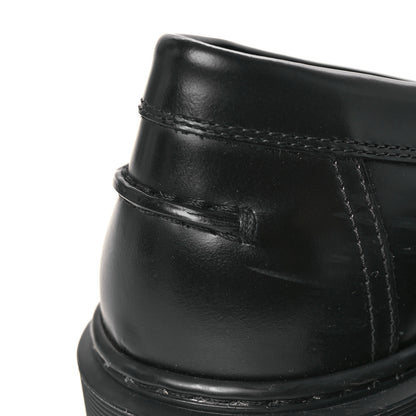Hermes Glazed Calfskin Womens Hitch Loafers 38 Black 11 of 12