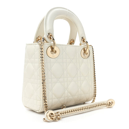 Christian Dior Lambskin Cannage Mini Lady Dior White 3 of 9