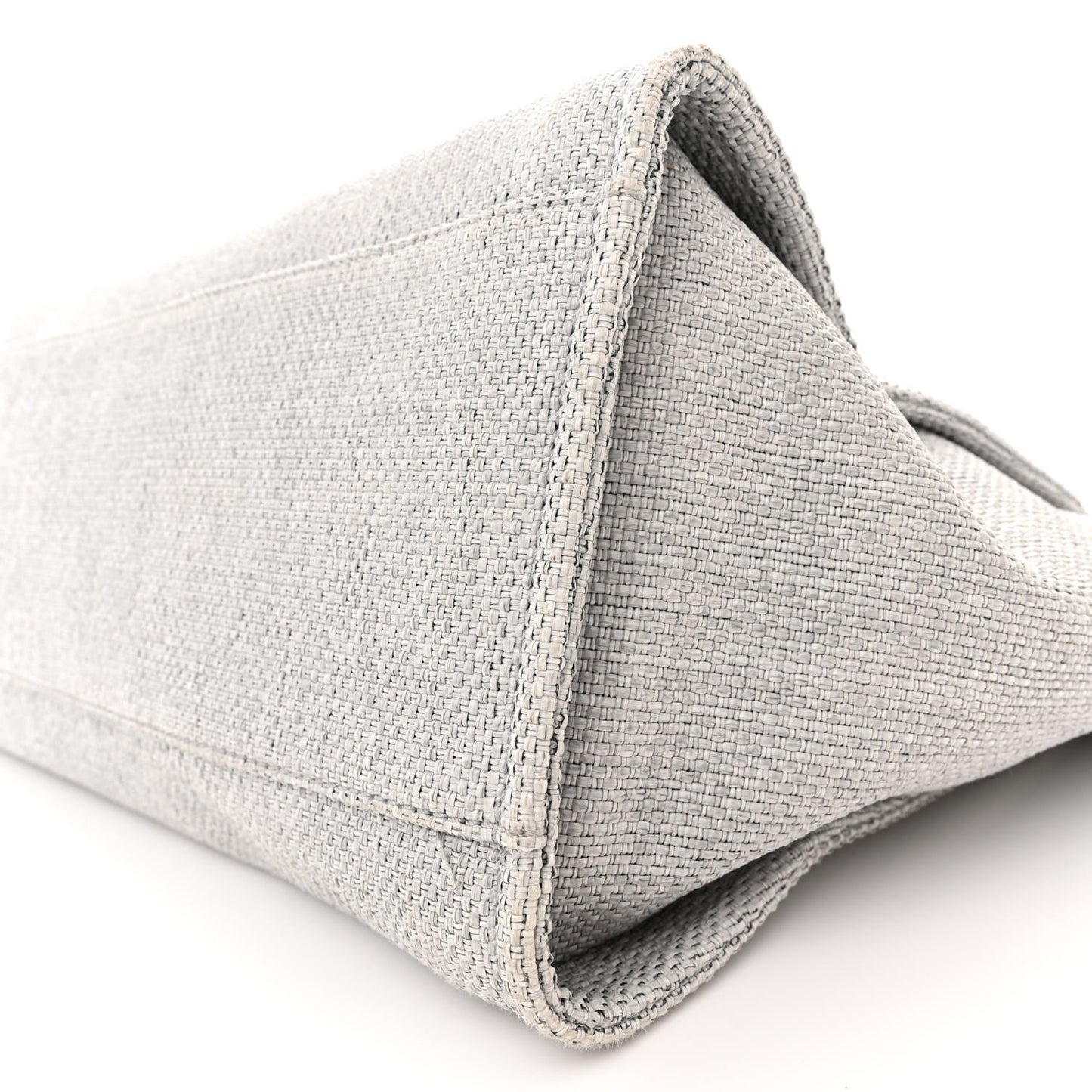 Woven Straw Raffia Medium Deauville Tote Grey