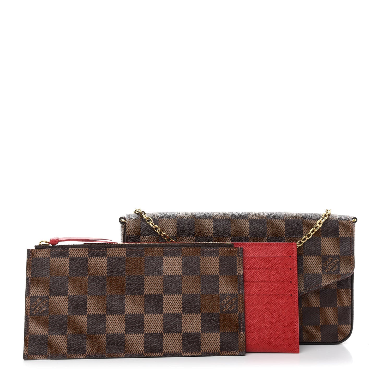 Damier Ebene Pochette Felicie Chain Wallet