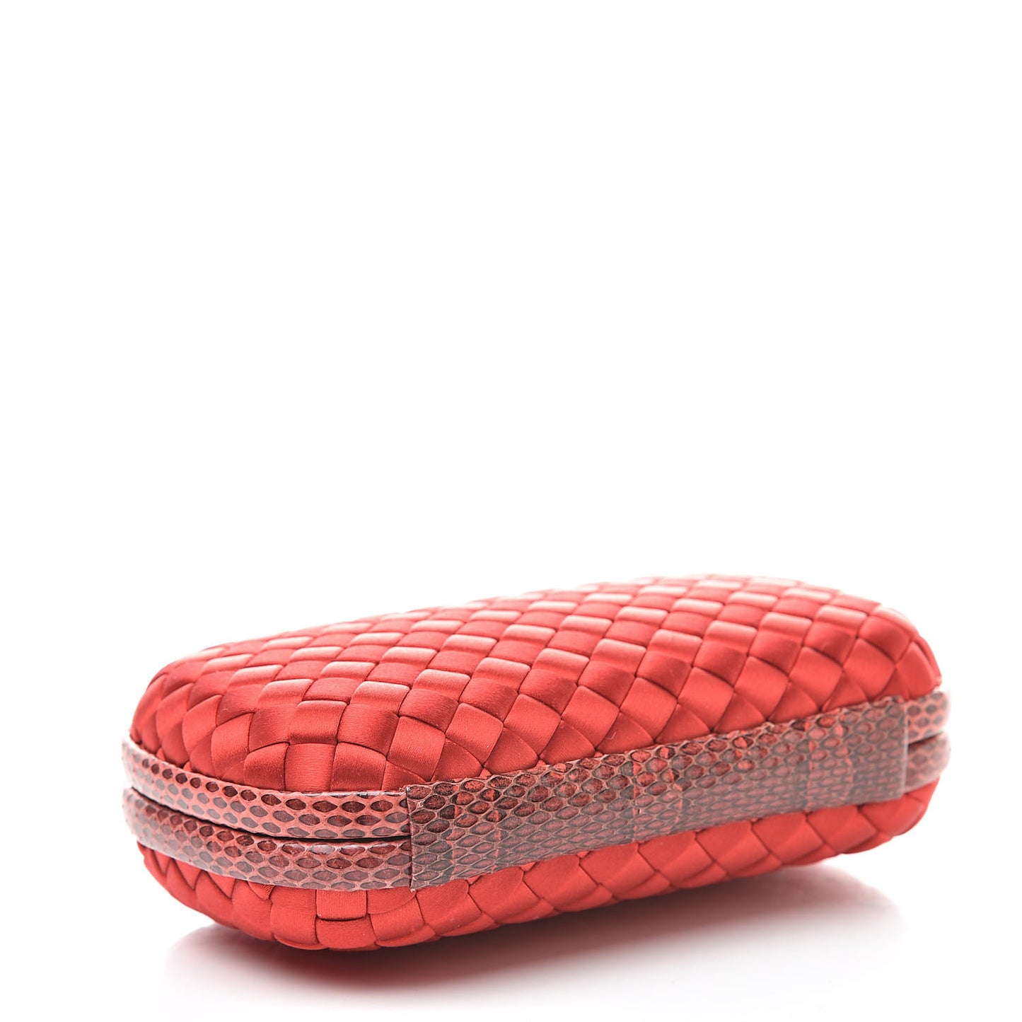 Satin Intreccio Impero Ayers Knot Clutch Red