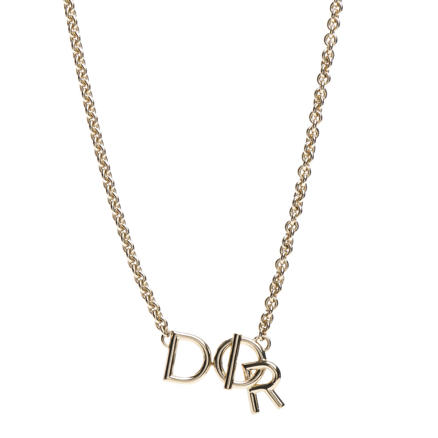 Metal Logo Necklace Gold