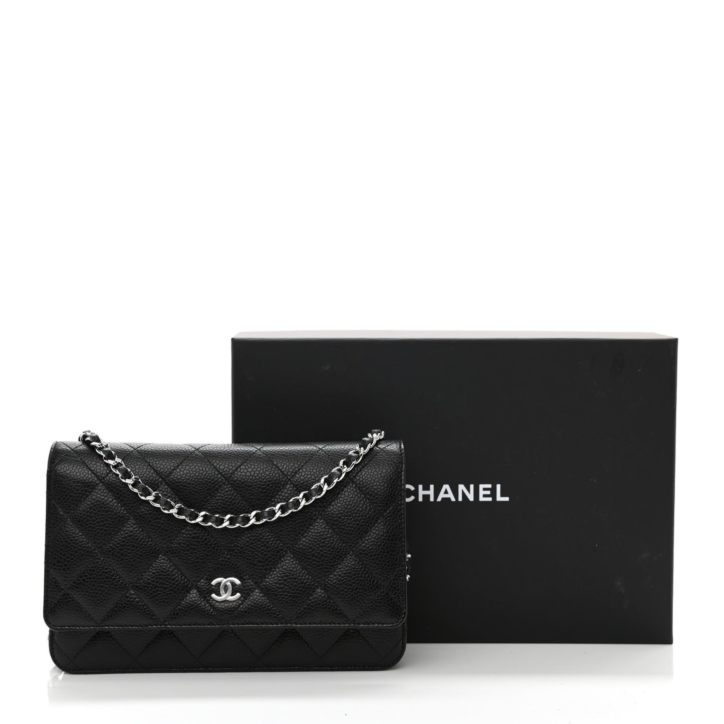 Caviar Quilted Wallet On Chain WOC Black