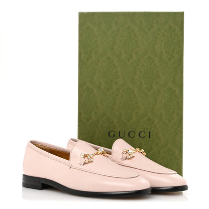Gucci Malaga Kid Crystal Horsebit Womens Jordaan Loafers 36 Pink Hibiscus 10 of 10