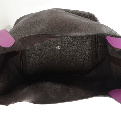 Hermes Taurillon Clemence Epsom Eclat Picotin GM Ebene Cyclamen 5 of 14