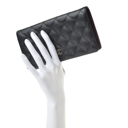 Chanel Caviar Quilted Yen Wallet Black 2 of 10