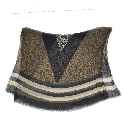 Louis Vuitton Cashmere Silk Leopard V Stole Kaki Vanilla 3 of 9