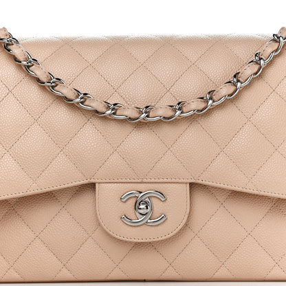 Chanel Caviar Quilted Jumbo Double Flap Beige Clair 8 of 12