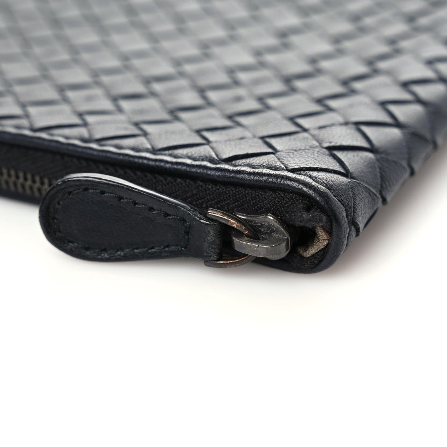 Nappa Intrecciato Medium Zip Pouch Black