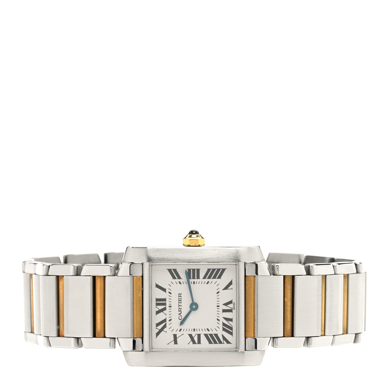 Cartier Stainless Steel 18K Yellow Gold 25mm Tank Francaise Quartz Watch 2 of 4