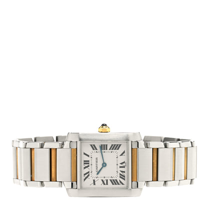 Cartier Stainless Steel 18K Yellow Gold 25mm Tank Francaise Quartz Watch 2 of 4