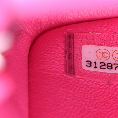 Chanel Lambskin Quilted Mini Rectangular Flap Neon Pink 8 of 12