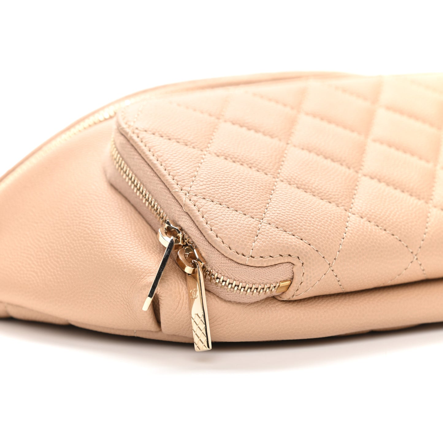 Caviar Quilted Business Affinity Waist Belt Bag Beige