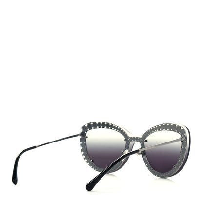 Chanel Acetate Metal Pearl Butterfly Sunglasses 4236-H Black Grey 4 of 7