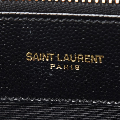 Saint Laurent Grain De Poudre Matelasse Chevron Monogram Shopping Bag Black 8 of 13