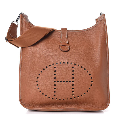 Hermes Taurillon Clemence Evelyne III GM Gold 1 of 9