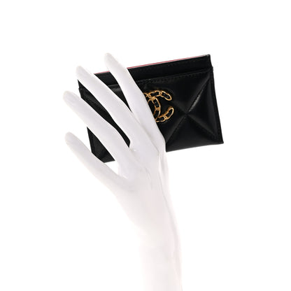 Chanel Lambskin Quilted Chanel 19 Card Holder Black 2 of 9