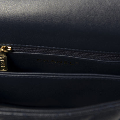 Chanel Caviar Quilted Mini Coco Handle Flap Navy Blue 8 of 11