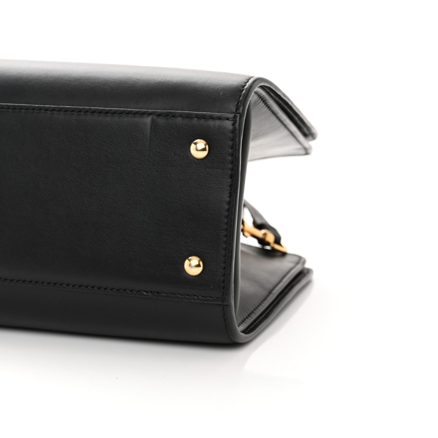 Calfskin Thea Top Handle Bag Black
