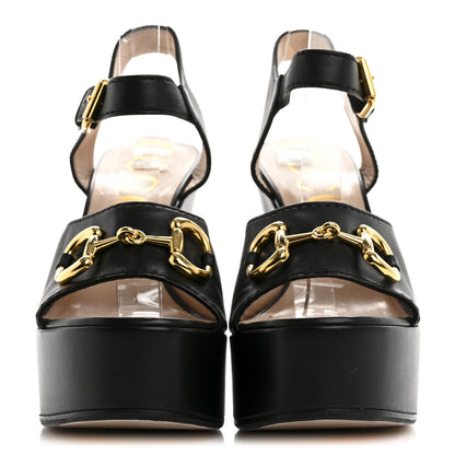 Gucci Nappa Charlotte Horsebit 40/135mm Platform Sandals 40 Black 3 of 10