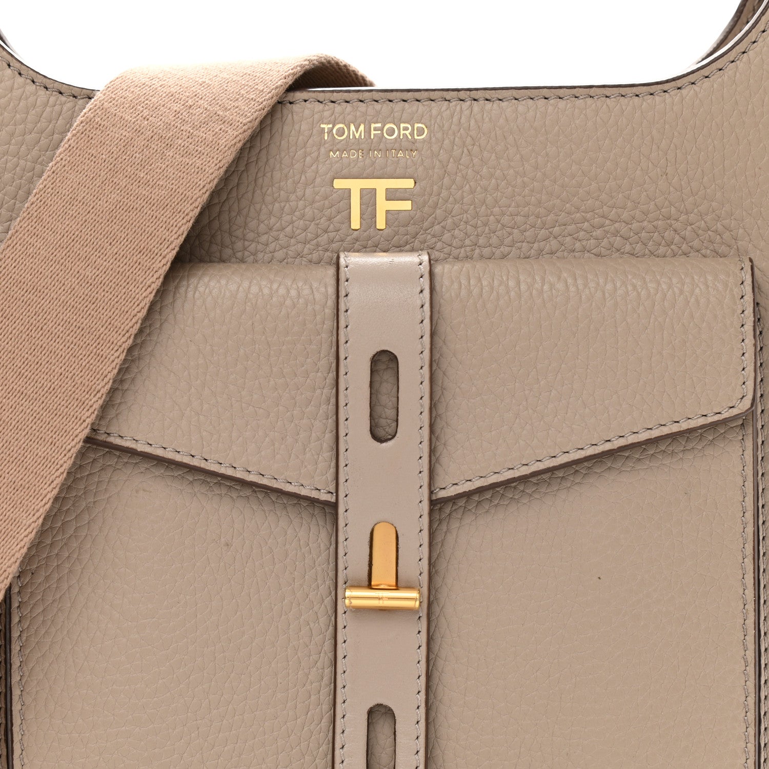 Tom Ford Grained Calfskin Rialto Crossbody Taupe 7 of 11