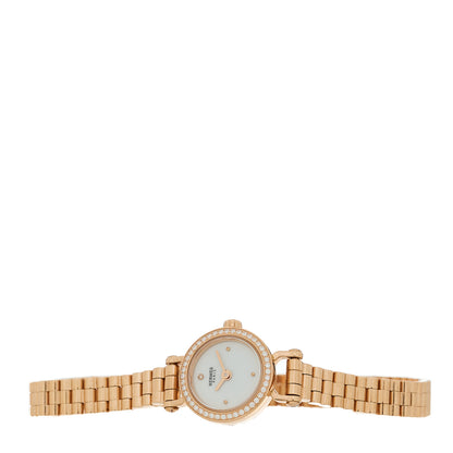 Hermes 18K Rose Gold Diamond Bezel 16mm Faubourg Quartz Watch 2 of 4