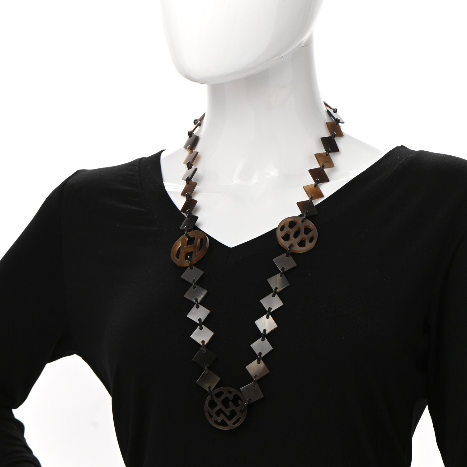 Hermes Buffalo Horn Lacquer Lena Necklace 2 of 6