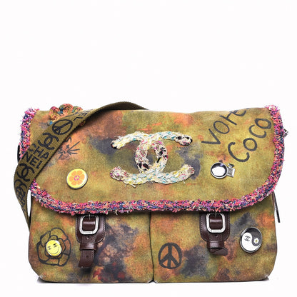 Chanel Washed Toile Large Graffiti On The Pavements Messenger Khaki Multicolor 1 of 7