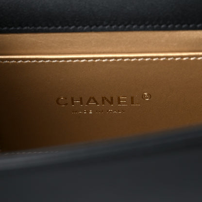 Chanel Calfskin Quilted Crystal Pearl Small Flap Bag Black 8 of 10