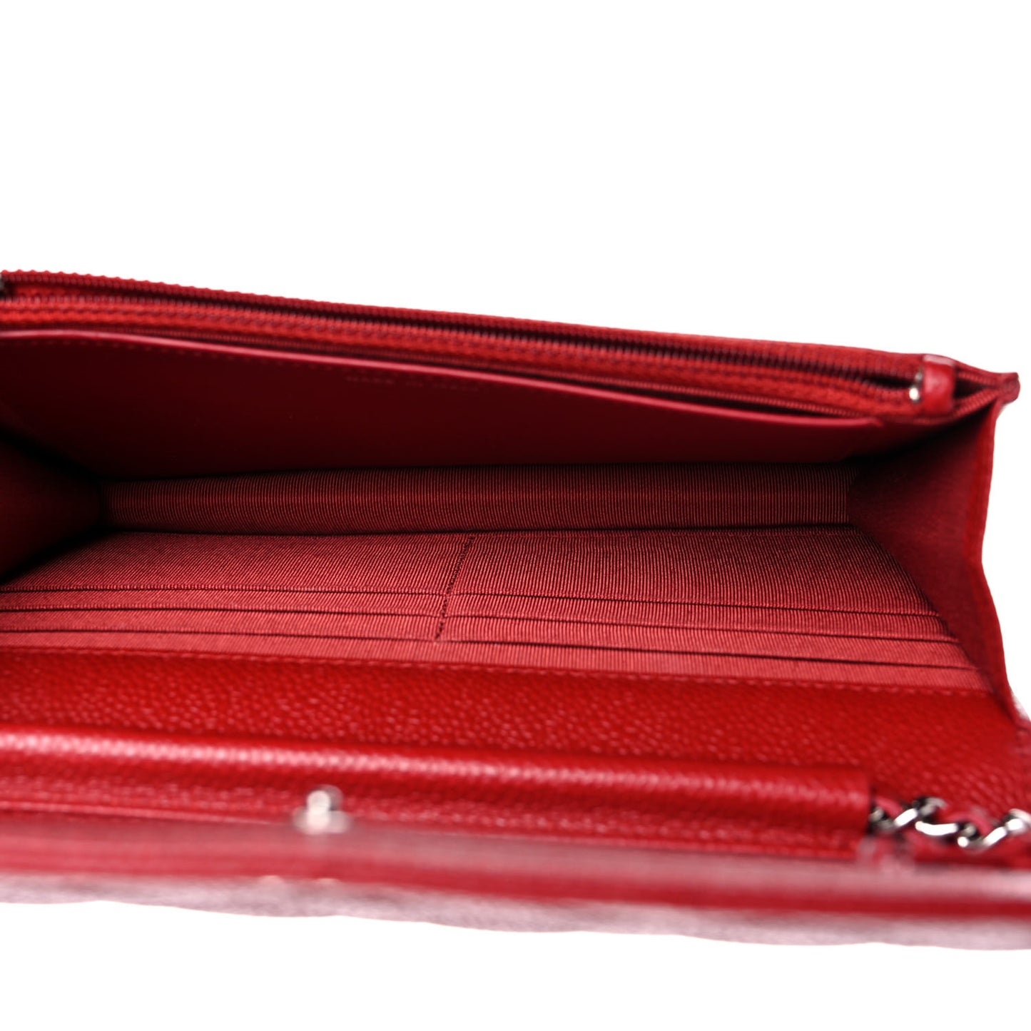 Caviar Quilted Wallet on Chain WOC Red