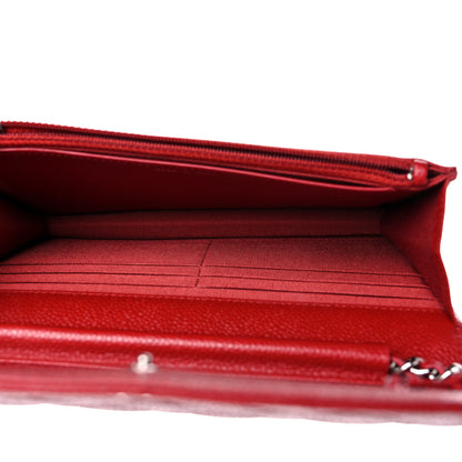 Chanel Caviar Quilted Wallet on Chain WOC Red 5 of 11