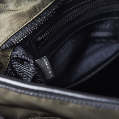 Prada Tessuto Nylon Flat Messenger Bag Militare 7 of 10