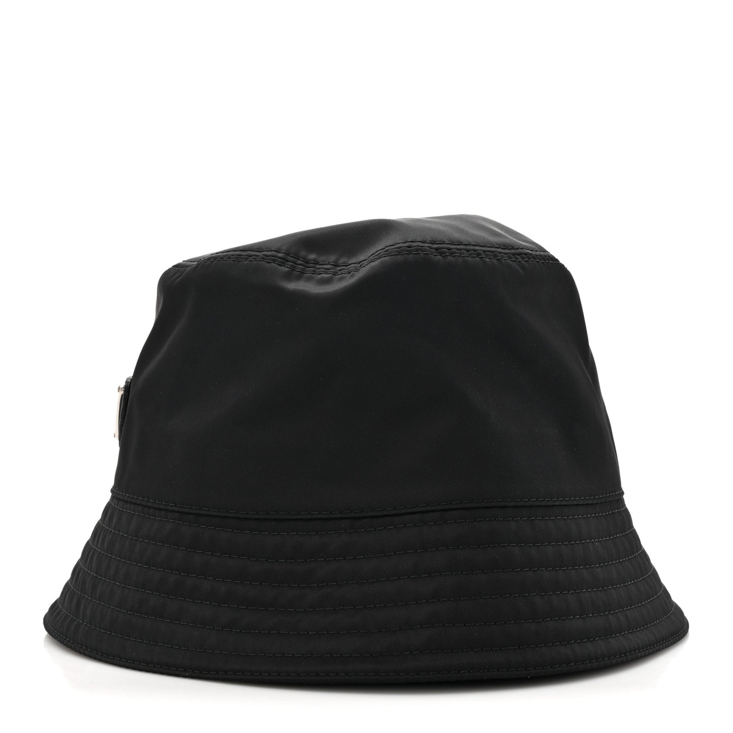 Re-Nylon Metal Triangle Logo Mens Bucket Hat L Black