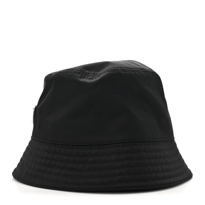 Prada Re-Nylon Metal Triangle Logo Mens Bucket Hat L Black 6 of 8