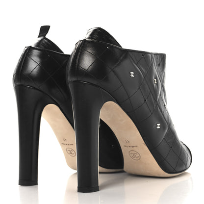 Chanel Lambskin Quilted CC Cap Toe Booties 41 Black 5 of 11