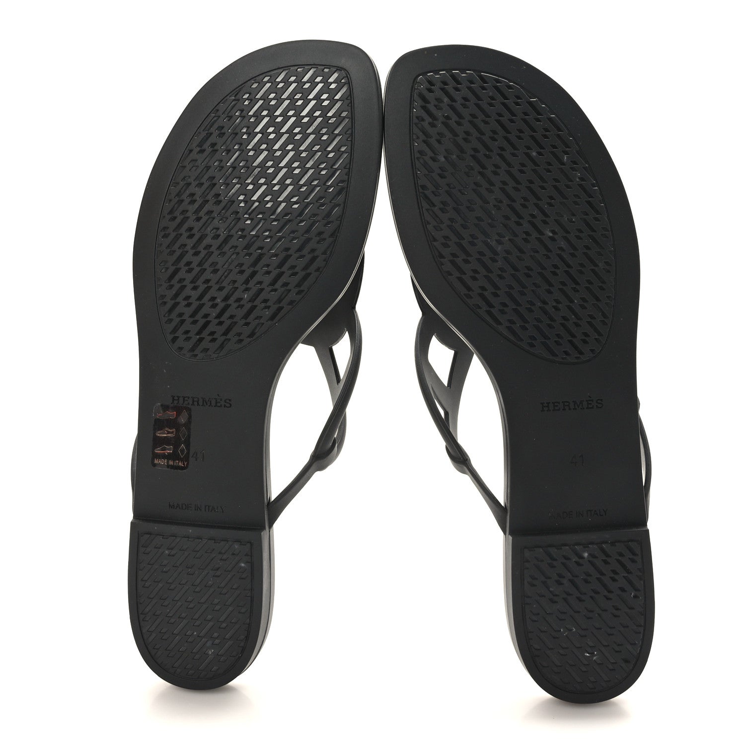 Hermes Rubber Womens Egerie Sandals 41 Black 5 of 8