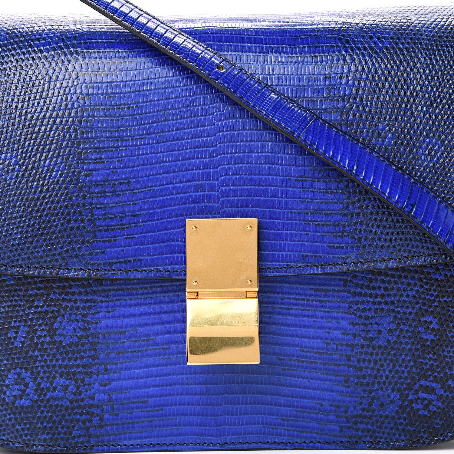 Celine Lizard Medium Classic Box Flap Bag Indigo 7 of 10