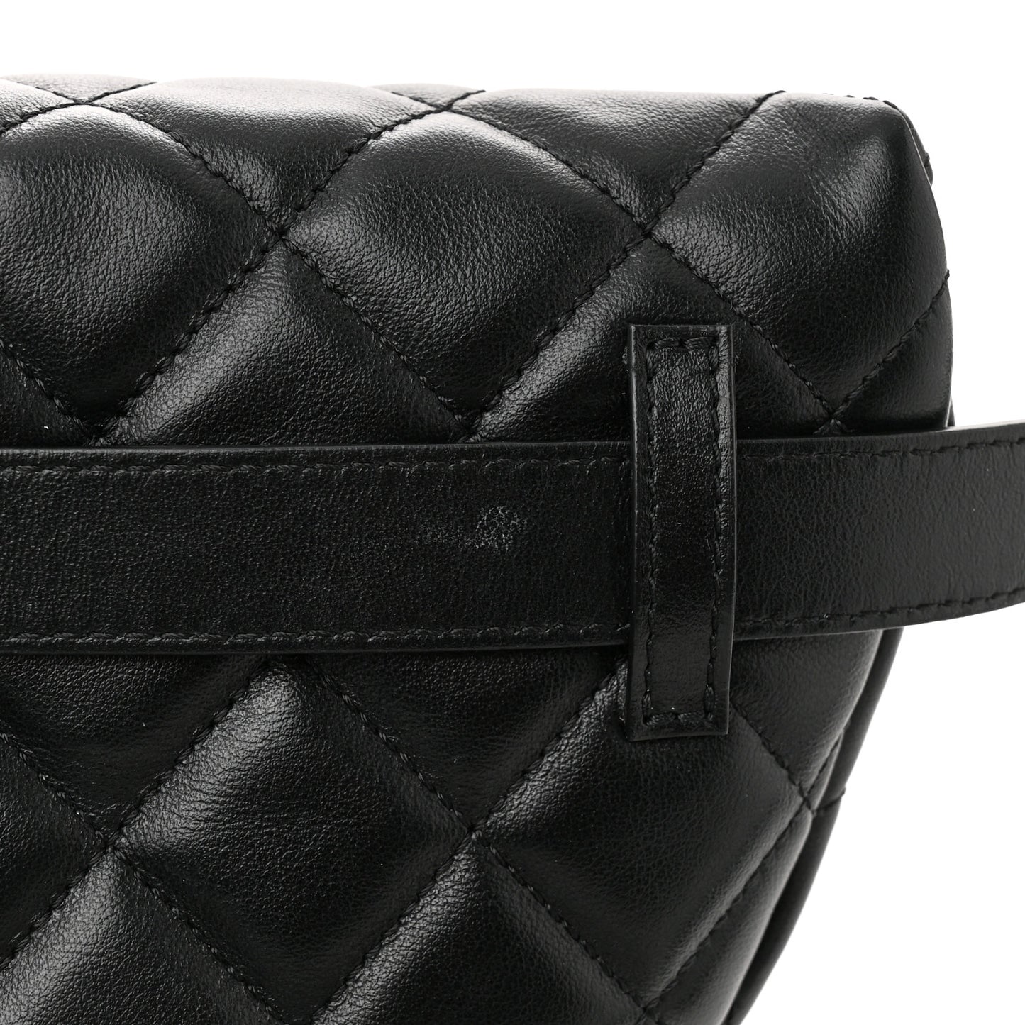 Calfskin Quilted Waist Belt Bag Black