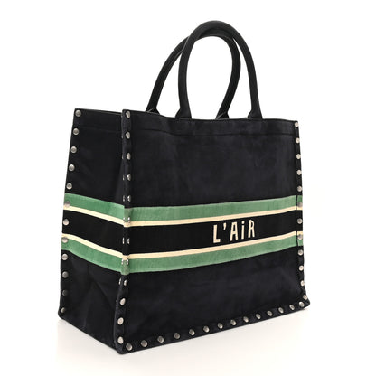 Christian Dior Suede Large L'Air Book Tote Black 3 of 12