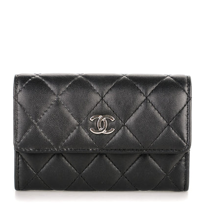Chanel Lambskin Quilted Flap Card Holder Black 1 of 8