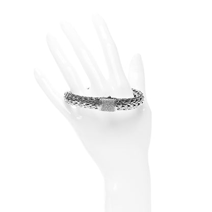 John Hardy Sterling Silver Diamond 11mm Classic Chain Bracelet 2 of 4