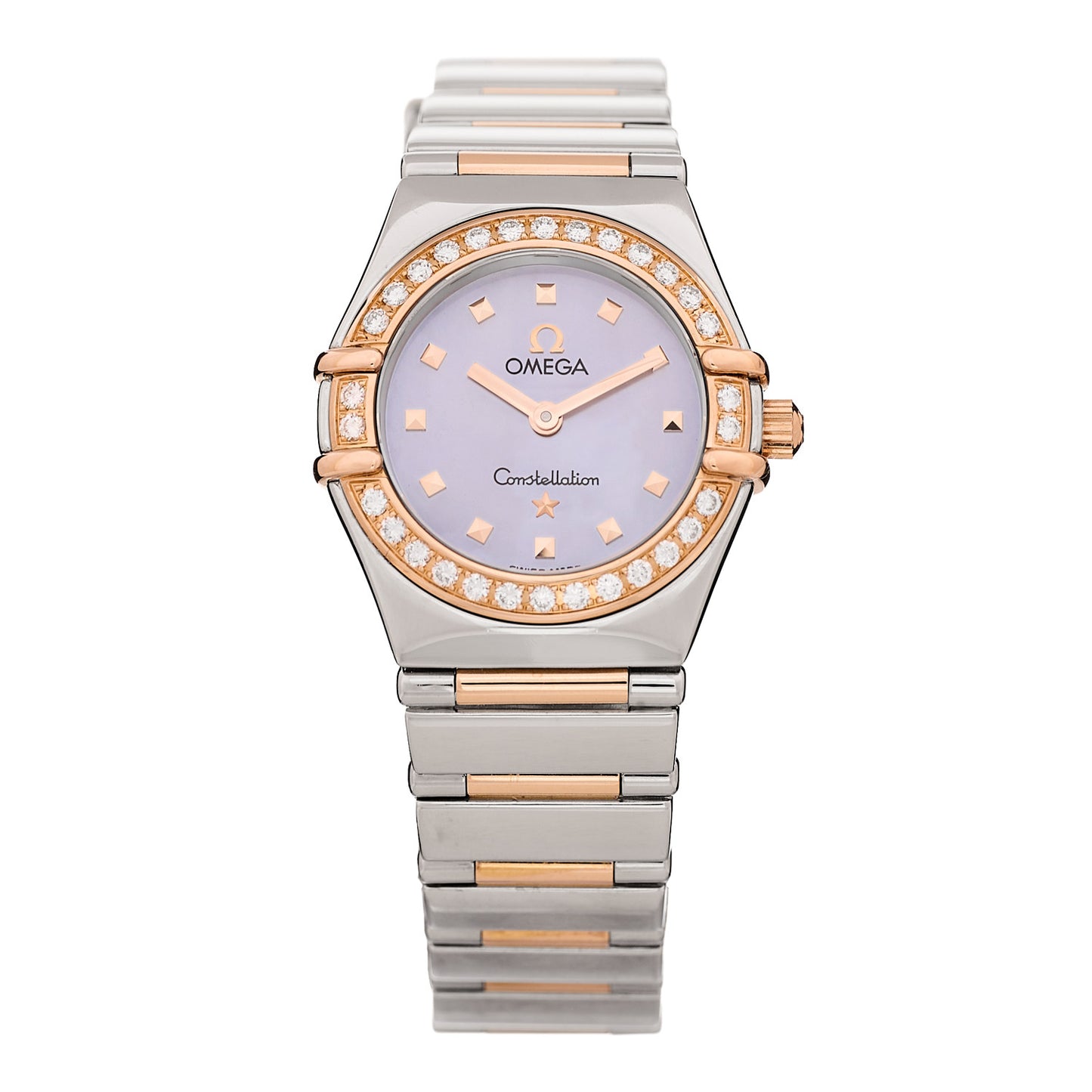 Stainless Steel 18K Red Gold Diamond Bezel Mother of Pearl 22mm Constellation My Choice Quartz Watch 1368.74.00