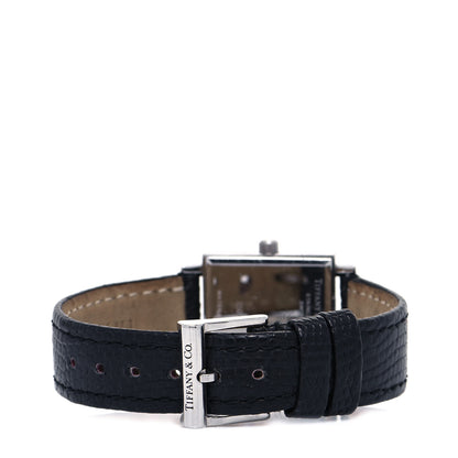 Tiffany Stainless Steel Lizard 23mm Atlas Square Quartz Watch Black 3 of 4